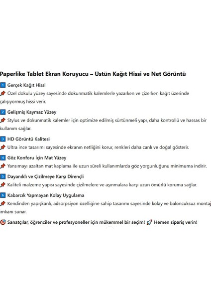 Lenovo Ideatab Miix 10" 10.1'' Nano Mat Tablet Ekran Koruyucu Kağıt Hisli Özel Çizim Paperlike indirimleri