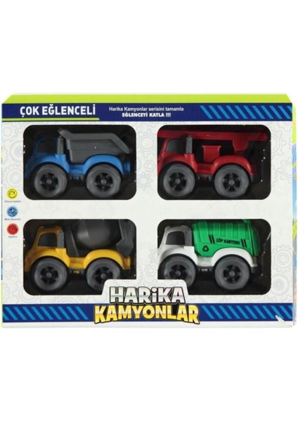 Luxury Oyuncak Kamyon Set 4 Adet Oyuncak Kamyon Seti Renkli Kamyon Set 1 Adet