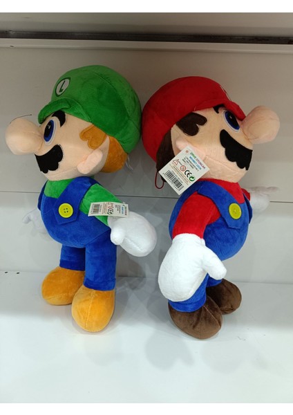 Luxury Dev Mario Amca Peluş Kırmızı Yeşil 40CM 1 Adet
