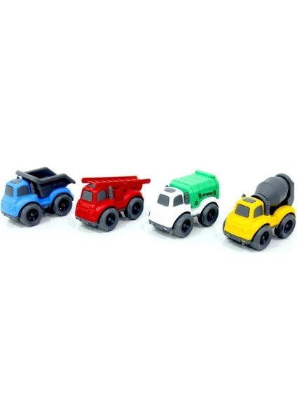 Luxury Oyuncak Kamyon Set 4 Adet Oyuncak Kamyon Seti Renkli Kamyon Set 1 Adet