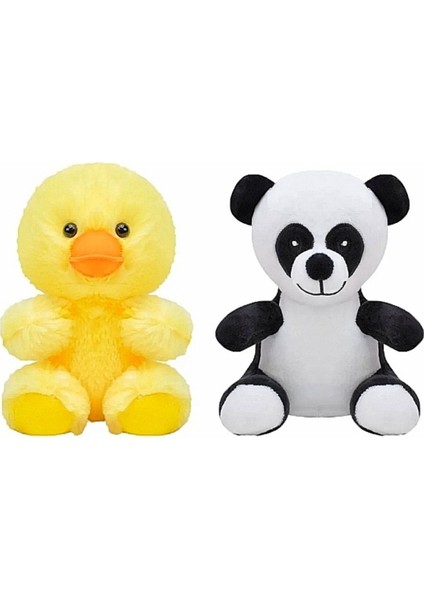 Luxury Peluş Panda Ayı ve Civciv 2 Li Oyuncak Oyun ve Uyku Arkadaşı 1 Adet