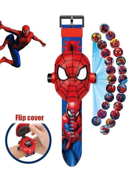Luxury Çocuk Spiderman Figürlü Projeksiyonlu Dijital Kol Saati 1 Adet