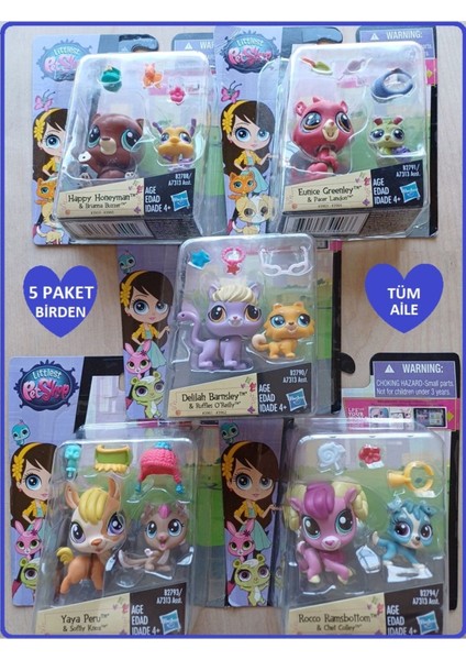 Luxury Miniş Littlest Petshop Tam 5 Paket Birden Lisanslı Kutulu Minişler Oyuncak Tüm Seri 1 Adet