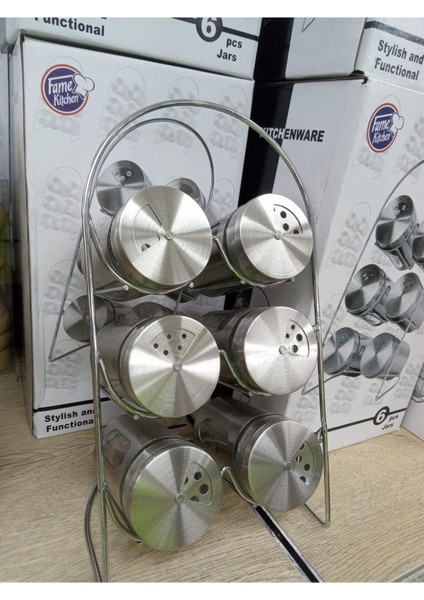 Luxury Metal Standli 6 Li Baharatlik Takimi 1 Adet