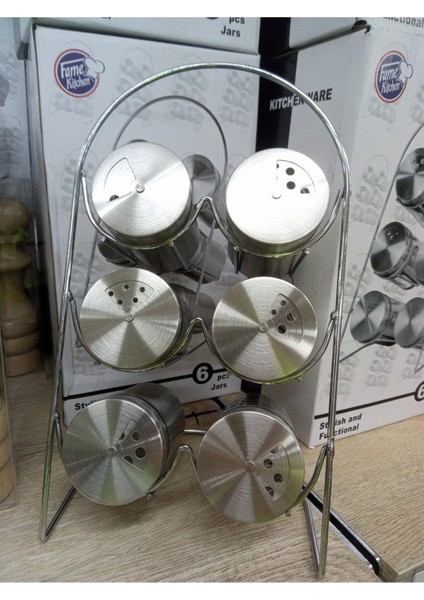 Luxury Metal Standli 6 Li Baharatlik Takimi 1 Adet fırsatları