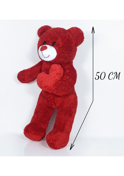 Luxury 50 cm Kalpli Peluş Sevimli Ayıcık 1 Adet
