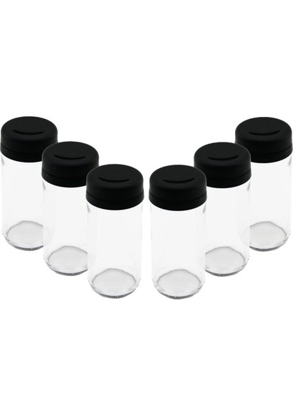 Luxury 6 Pcs Cam - 225ML Baharatlık - Tuzluk Plastik Kapak (4614) 1 Adet