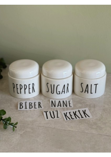 Luxury 3'lü Porselen Salt-Pepper-Sugar Kavanoz Baharatlık Seti 1 Adet fırsatları