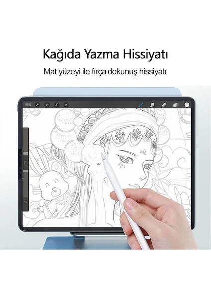 Microsoft Surface Pro 7 12.3'' Nano Mat Tablet Ekran Koruyucu Kağıt Hisli Özel Çizim Paperlike