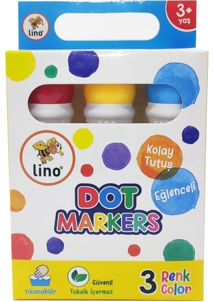 Luxury Dot Markers 3 Lü Yıkanabilir Boya LN-603 1 Adet