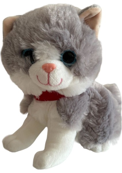 Luxury Sesli Ayakta Miyavlayan 28 cm Peluş Kedi Oyuncak 1 Adet