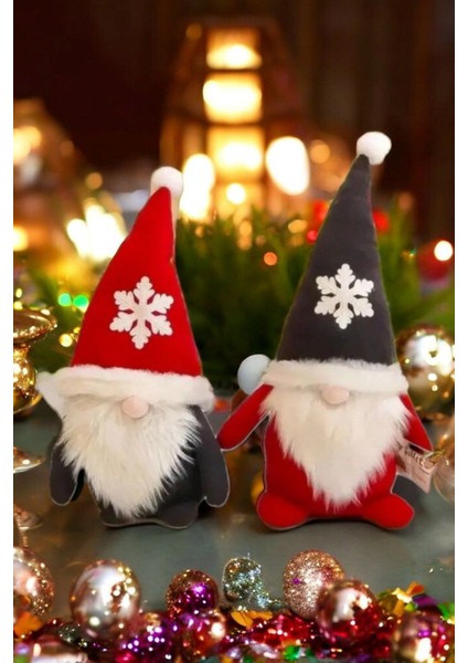 Luxury 2'li Cüce Elf Gnome Kırmızı 45 cm Yılbaşı Dekoru ve Peluş Oyuncağı 1 Adet fiyatları