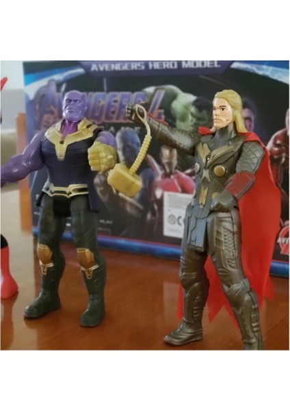 Luxury Işıklı 15CM Örümcek Adam Thor Thanos 3lü Avanger Set 1 Adet