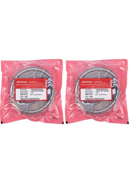 Honda Beat 100 Ön ve Arka Fren Balata Takım ORJ13