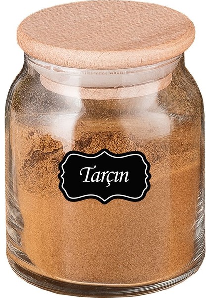 Luxury Etiketli, Bambu Kapaklı ve Kaşıklı 12'li Lüx Baharat Takımı 330 ml 1 Adet