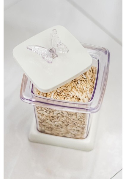Luxury Akrilik Beyaz 12 Li Baharat Kavanozu & Baharatlık & Baharatlık Seti 200 ml ( Cam Değildir ) 1 Adet