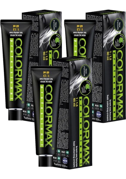 SPS051 Nouveau 2025/01 Siyah 60 ml 3 Adet Saç Boyası Oksidansız