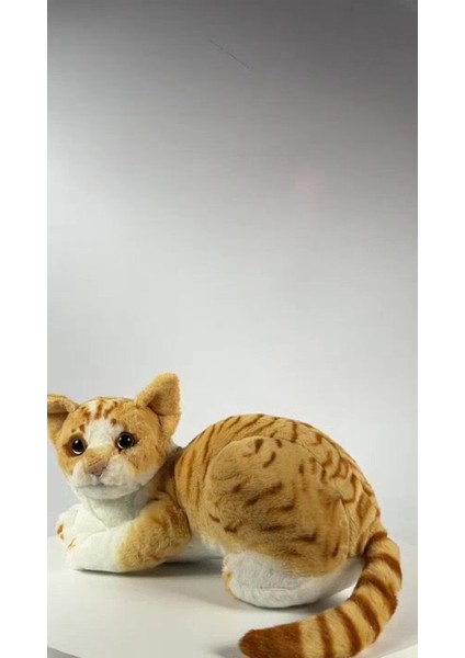 Luxury Miyavlayan Sesli Sarı Tekir Kedi Peluş Oyuncak 30 cm 1 Adet