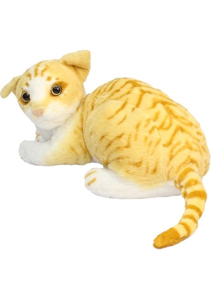 Luxury Miyavlayan Sesli Sarı Tekir Kedi Peluş Oyuncak 30 cm 1 Adet