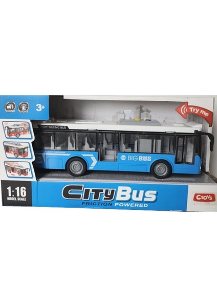 Luxury Oyuncak Işıklı ve Sesli Şehir Otobüsü 1:16 A1119-2 1 Adet