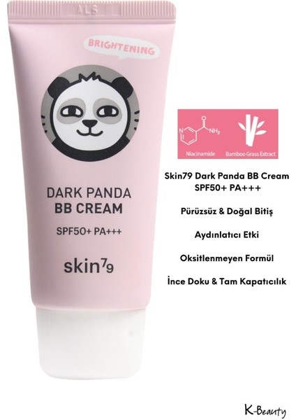Luxury Dark Panda Bb Cream SPF50 Pa Nemlendirici ve Aydınlatıcı Cilt Tonunu Eşitleyen Bb KREM-30ML 1 Adet