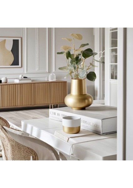 Dekoratif Iskandinav Tarzı Bohem Trend Sade Gold Altın Vazo Lal fiyatları