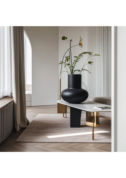 Siyah Dekoratif Beton Lal Vazo - 15 cm | Modern ve Şık Minimal Tasarım fiyatları