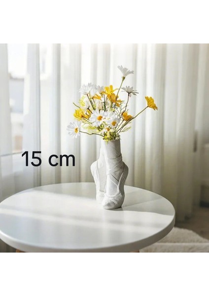 Iskandinav Tarzı Beyaz Sade Balerin Vazo