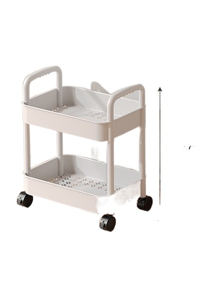 Arabalı Raf Nefes Alabilen Tabandan Tavana Mobil Çok Katmanlı Kozmetik Depolama Rafı (Yurt Dışından)