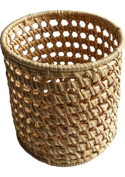 Sonbahar Rattan Dokuma Saklama Sepeti Meyve Tepsisi Delikli Sepet Ev Dokuma Küçük Tepsi (Yurt Dışından)