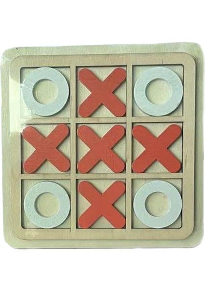Ahşap Xo Üç Bağlantılı Tic-Tac-Toe Çocuk Erken Eğitim Eğitici Oyuncaklar (Yurt Dışından)