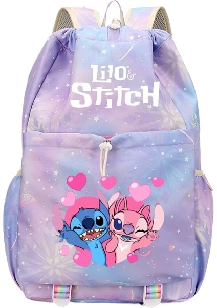 Karikatür Dikişli Büyük Kapasiteli Ipli Omuz Çantası (Yurt Dışından)