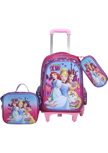 Üç Karikatür 3D Üç Boyutlu Çıkarılabilir Iki Tekerlekli El Arabası Çantası (Yurt Dışından)