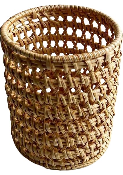 Sonbahar Rattan Dokuma Saklama Sepeti Meyve Tepsisi Delikli Sepet Ev Dokuma Küçük Tepsi (Yurt Dışından)