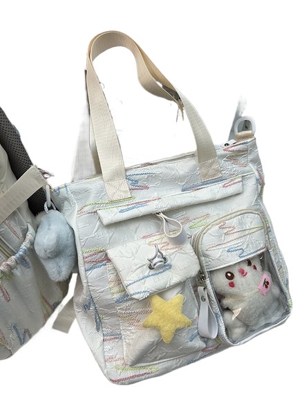 2025 Yeni Ilköğretim Öğrencileri Kız 1-3-6 Sınıf Karikatür Sevimli Büyük Kapasiteli Omuz Çantası (Yurt Dışından)