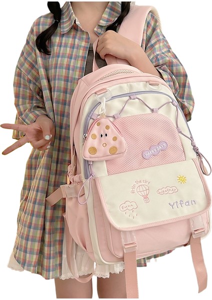 2025 Yeni Ilköğretim Öğrencileri Kız 1-3-6 Sınıf Karikatür Sevimli Büyük Kapasiteli Omuz Çantası (Yurt Dışından)