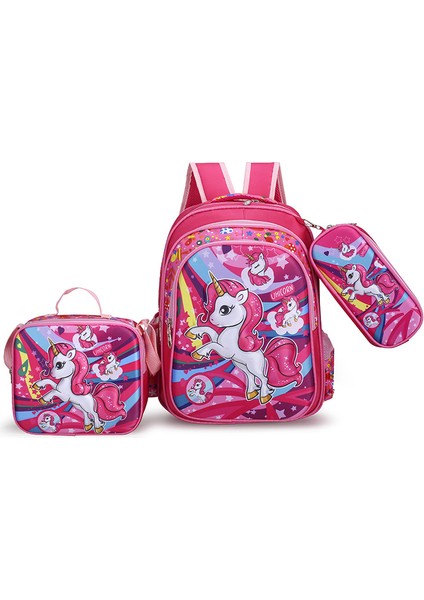 Üçlü Karikatür Okul Çantası Seti (Yurt Dışından)