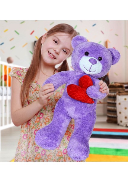 Luxury 50 cm Kalpli Peluş Sevimli Ayıcık 1 Adet