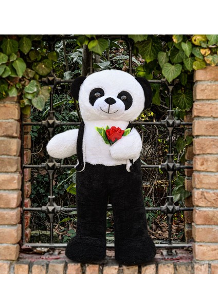 Luxury Ayakta Duran Siyah Tulumlu Panda Peluş Hayvan 1 Adet modelleri