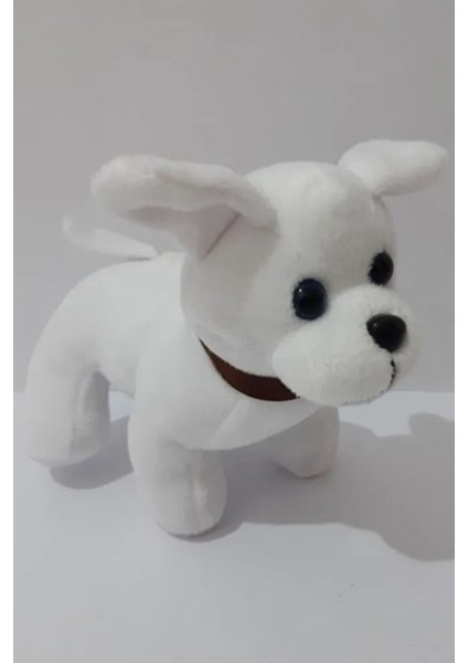 Luxury Peluş Sesli Havlayan Köpek 1 Adet 13 Cm-Beyaz 1 Adet