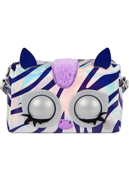 Luxury Purse Pets - Sesli ve Hareketli Gözlü Etkileşimli Metalik Kese Zebra Rebel Stripez 1 Adet