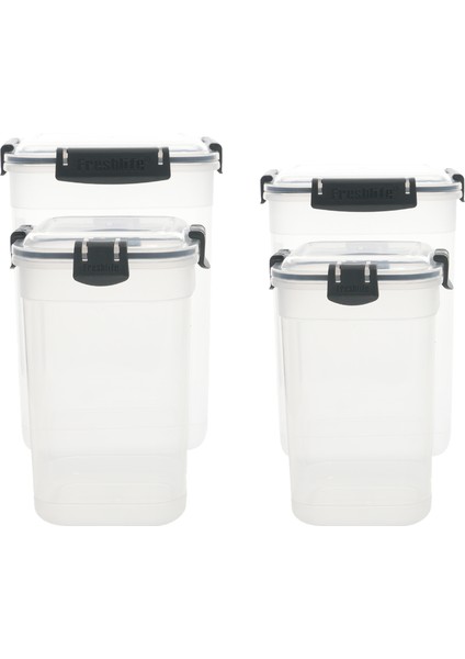 4'lü Kilitli Saklama Kabı Seti (0.75 L, 1.2 L, 2.1 L, 3.2 L)
