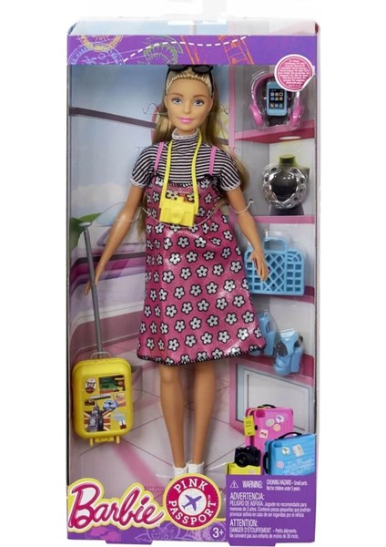 Luxury Mattel Barbie Fashionistas - Pasaport Bebek ve Seyahat Aksesuar Seti FNY29 1 Adet