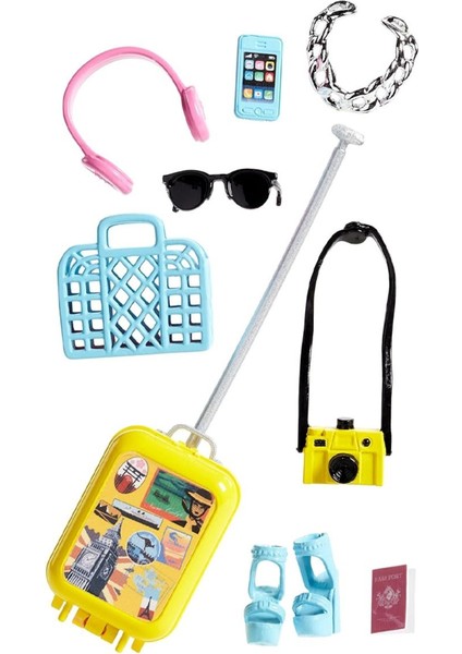 Luxury Mattel Barbie Fashionistas - Pasaport Bebek ve Seyahat Aksesuar Seti FNY29 1 Adet fırsatları