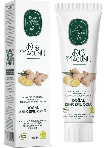 Doğal Diş Macunu 90 gr Zencefil Özlü