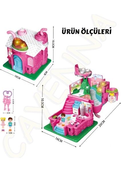 Luxury Sesli Işıklı Müzikli Aksesuarlı Ev Serisi Açılıp-Katlanır Simülasyon Bebek Evi - 3D Katlanır Ev 1 Adet