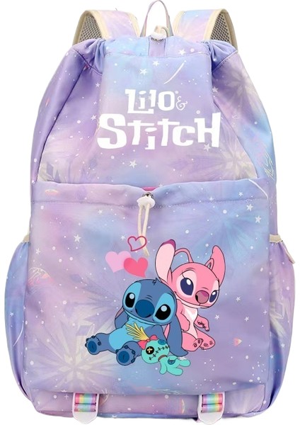 Karikatür Dikişli Büyük Kapasiteli Ipli Omuz Çantası (Yurt Dışından)