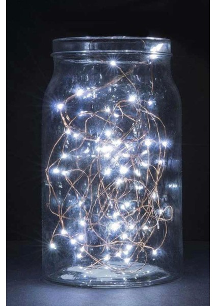 Pilli 5 Metre Dekoratif Peri LED Beyaz Aydınlatma Süsleme Lambası (4887)