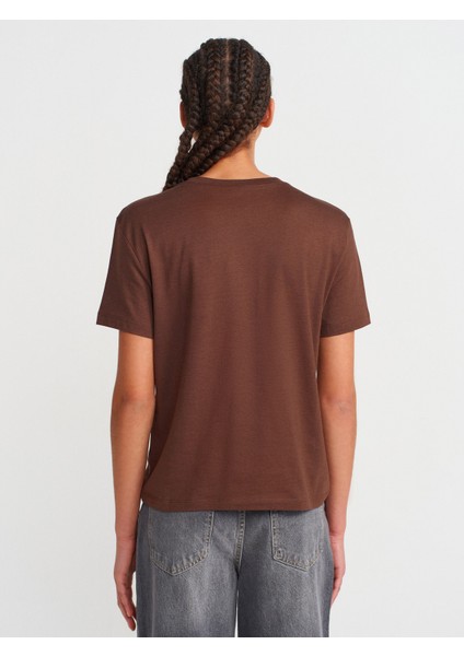 31791 Bisiklet Yaka T-Shirt-Açık Kahve fiyatları