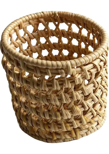 Sonbahar Rattan Dokuma Saklama Sepeti Meyve Tepsisi Delikli Sepet Ev Dokuma Küçük Tepsi (Yurt Dışından)